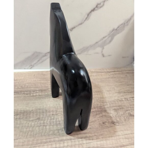 Ikea Black Wooden Horse Figurine statue Large 11"x 9.5" Swedish - Picture 3 of 10